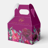 Burgundy Sage Green Blue Floral - Product Bedankdoosjes (Achterkant)