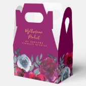 Burgundy Sage Green Blue Floral - Product Bedankdoosjes (Geopend)