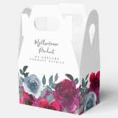 Burgundy Sage Green Blue Floral - Product Bedankdoosjes (Geopend)