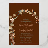 Burgundy Sage Winter Wedding Elegant Roos Gold Folie Uitnodiging (Voorkant)