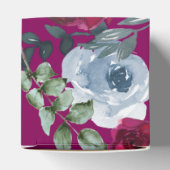 Burgundy Saliegroen En Stofblauw Merk Florale Bedankdoosjes (Bovenkant)