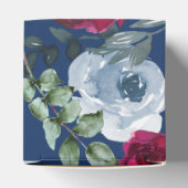 Burgundy Saliegroen Navy Stofblauw Merk Floral Bedankdoosjes (Bovenkant)