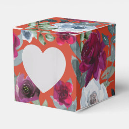 Burgundy Saliegroen Roest Stofblauw Merk Floral Bedankdoosjes
