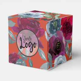 Burgundy Saliegroen Roest Stofblauw Merk Floral Bedankdoosjes