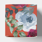 Burgundy Saliegroen Roestig Stof Blauw Merk Floral Bedankdoosjes (Bovenkant)