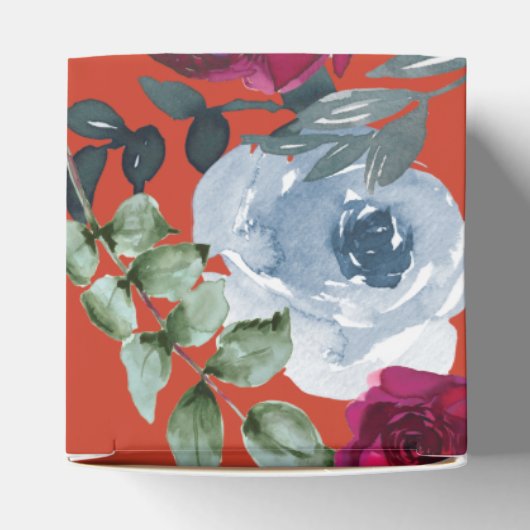 Burgundy Saliegroen Roestig Stof Blauw Merk Floral Bedankdoosjes (Bovenkant)