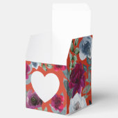 Burgundy Saliegroen Roestig Stof Blauw Merk Floral Bedankdoosjes (Geopend)