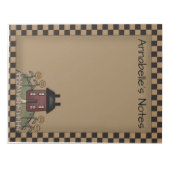 Burgundy Saltbox & Sunflower Opmerking Notitieblok (Voorkant)