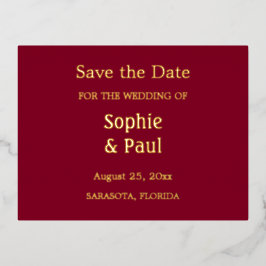 Burgundy Save the Date Folie Invitation Briefkaart