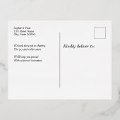 Burgundy Save the Date Folie Invitation Briefkaart (Achterkant)