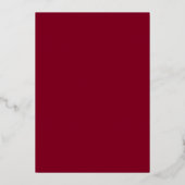 Burgundy Save The Date Folie Uitnodiging (Achterkant)
