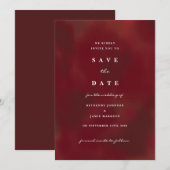 Burgundy Save the Date Invitation Kaart (Voorkant / Achterkant)