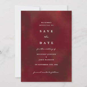 Burgundy Save the Date Invitation Kaart