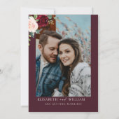 Burgundy Save the Date Invitation Kaart (Achterkant)