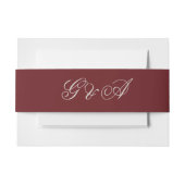 Burgundy Script Initialen Weddenschap Uitnodigingen Wikkel (Voorkant Voorbeeld)