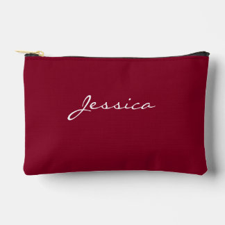 Burgundy Script Minimal Moderne Reis Cosmetica Etui