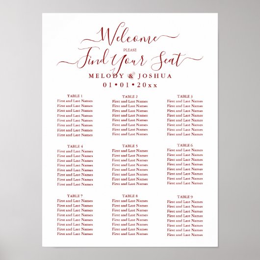 BURGUNDY SEINGESCHART|DIY KLEUR POSTER (Voorkant)