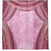 Burgundy Sheer Pink Glitter Glam Douchegordijn (Voorkant)