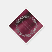 Burgundy Shimmering Urban Silver Wreatname Servetten (Hoek)