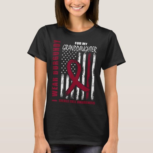 Burgundy Sickle Cell Awareness Shirt kleindochter (Voorkant)