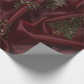 Burgundy Silk-Look Diamond  Cadeaupapier (Hoek)