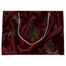 Burgundy Silk-Look Diamond Groot Cadeauzakje