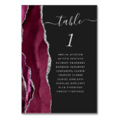 Burgundy Silver Agate Dark Wedding Kaart (Voorkant)