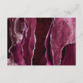 Burgundy Silver Agate Pale Gray Wedding Details Informatiekaartje (Achterkant)