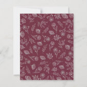 Burgundy Silver Foral Fortage bruiloft (Achterkant)