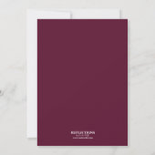 Burgundy|Silver Formal Graduings Berichten Kaart (Achterkant)