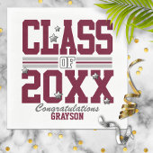 Burgundy|Silver Graduing Class Year Servet
