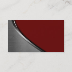 Burgundy Silver Metal Curve Visitekaartjes