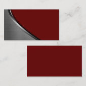 Burgundy Silver Metal Curve Visitekaartjes (Voorkant / Achterkant)