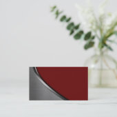 Burgundy Silver Metal Curve Visitekaartjes (Staand voorkant)