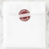 Burgundy Simple Afstuderen Ronde Sticker (Tas)