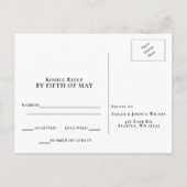Burgundy Simple Calligraphy Modern RSVP Uitnodiging Briefkaart (Achterkant)