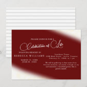 Burgundy Simple Celebration of Life Invitations Kaart (Voorkant / Achterkant)
