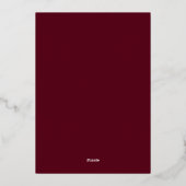 Burgundy Simple Elegant Modern Wedding Folie Uitnodiging (Achterkant)