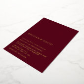 Burgundy Simple Elegant Modern Wedding Folie Uitnodiging (Gedraaid)