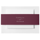 Burgundy Simple Minimalist Script Weddenschap Uitnodigingen Wikkel