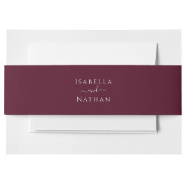 Burgundy Simple Minimalist Script Weddenschap Uitnodigingen Wikkel