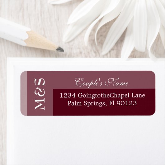 Burgundy Simple Modern Chic Script Etiket (Insitu)