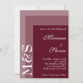 Burgundy Simple Modern Chic Script Wedding Invitat Kaart (Voorkant)