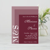 Burgundy Simple Modern Chic Script Wedding Invitat Kaart (Staand voorkant)