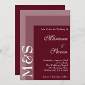 Burgundy Simple Modern Chic Script Wedding Invitat Kaart (Voorkant / Achterkant)