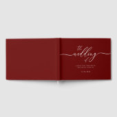 Burgundy Simple Modernist Formal Wedding Gastenboek (Volledig)