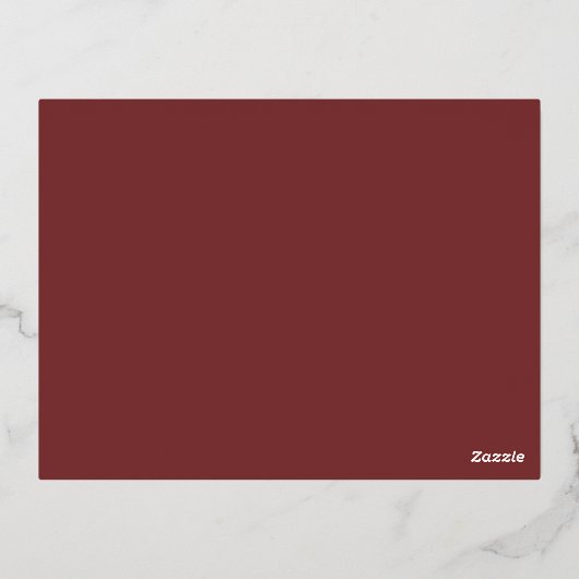 Burgundy Simple Monogram Leaves RSVP Gold Folie Uitnodiging Briefkaart (Achterkant)