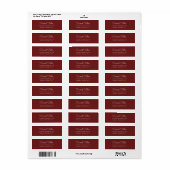 Burgundy Simple Script Return Address Label (Full Sheet)
