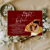 Burgundy Simple The Night Before Rehearsal Dinner Kaart