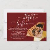 Burgundy Simple The Night Before Rehearsal Dinner Kaart (Voorkant)